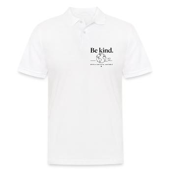 Be Kind Weltkugel Design - We're All One World - Männer Poloshirt - Weiß - Vorne - Kai (181cm)