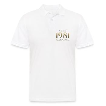 45. Geburtstag Geschenk Original August 1981 - Männer Poloshirt - Weiß - Vorne - Kai (181cm)