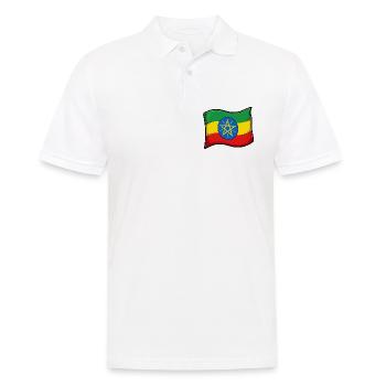 Ethiopian flag with star - Men's Polo Shirt - white - Front - Kai (181cm)