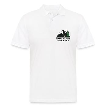 Hiking because people are annoying - Men's Polo Shirt - white - Front - Kai (181cm)