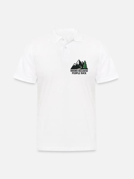 Hiking because people are annoying - Men's Polo Shirt - white