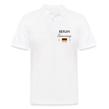 Berlin Germany Coordinates Travel Souvenir - Men's Polo Shirt - white - Front - Kai (181cm)