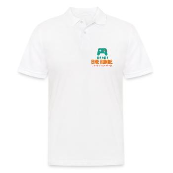 Nur noch eine Runde – Gamer Spruch - Männer Poloshirt - Weiß - Vorne - Kai (181cm)