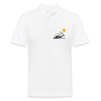 Schneekugel mit Sonnenblume und Sonne - Männer Poloshirt - Weiß - Vorne - Kai (181cm)
