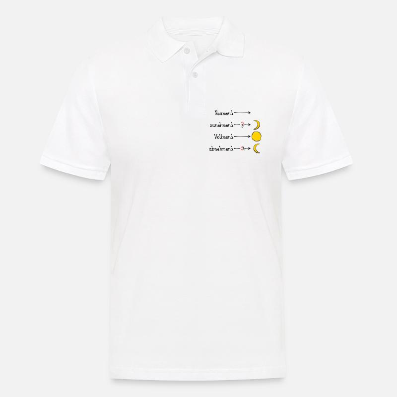 Mondphasen mit Eselsbrücke - dunkel - Männer Poloshirt - Weiß