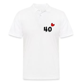 40. 40 YEARS. 40th ANNIVERSARY. 40TH ANNIVERSARY. - Men's Polo Shirt - white - Front - Kai (181cm)