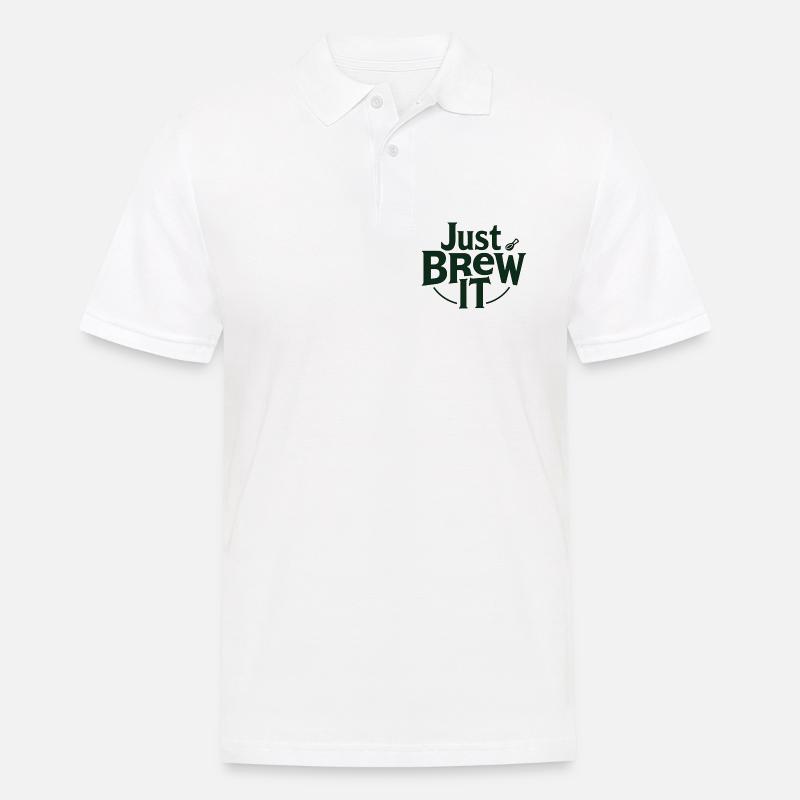Just Brew It Logo Tee - Männer Poloshirt - Weiß