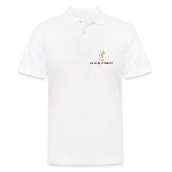 MY DOG IS MY SOULMATE - Männer Poloshirt - Weiß - Vorne - Kai (181cm)