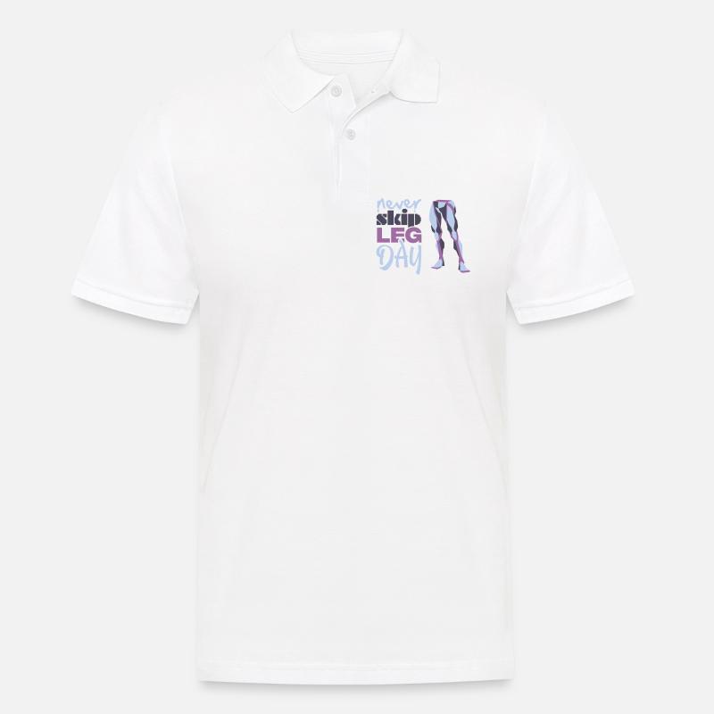 Graphique Never Glid Leg Day - Polo Homme - blanc