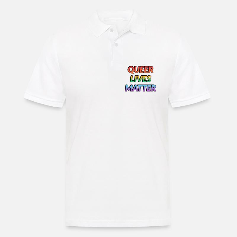 Queer Lives Matter Regenbogen - Männer Poloshirt - Weiß