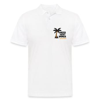 Orangen Palme am Meer - Männer Poloshirt - Weiß - Vorne - Kai (181cm)