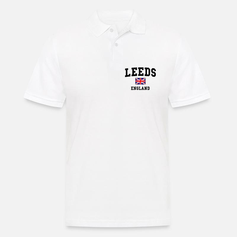 Conception du drapeau de Leeds, Angleterre - Polo Homme - blanc