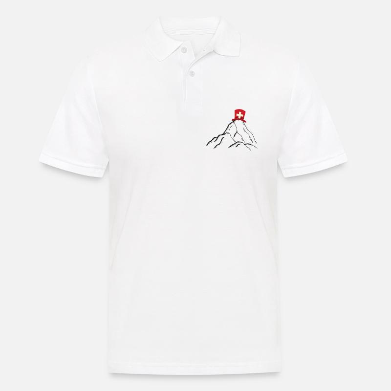 Schweiz - Schweizer Berge - Männer Poloshirt - Weiß