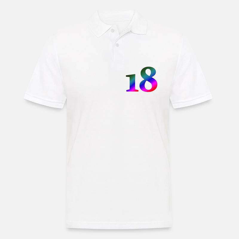 18, bunter farbverlauf, schenken - Männer Poloshirt - Weiß