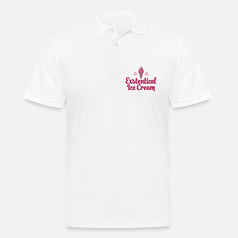 Existenzielle Eiscreme Lustiger Spruch Eis Waffel - Männer Poloshirt - Weiß