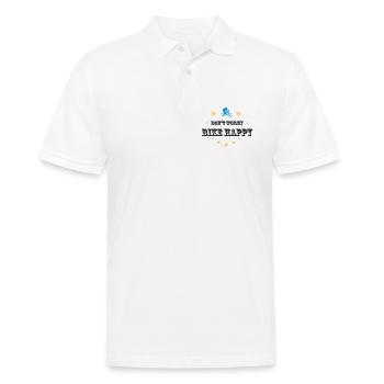 Don't worry bike happy - Männer Poloshirt - Weiß - Vorne - Kai (181cm)