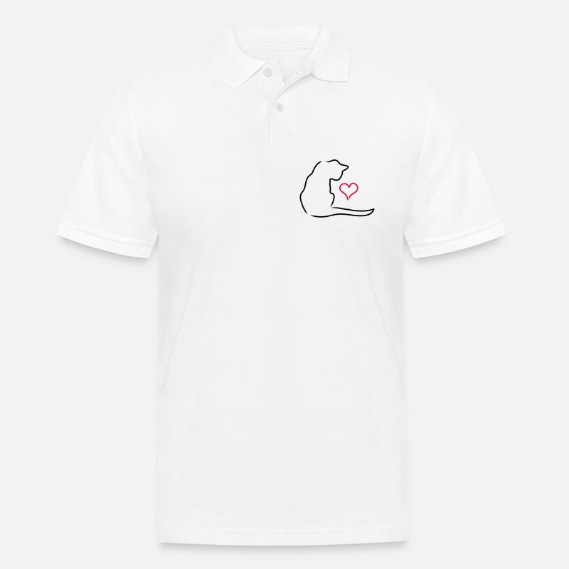 Chat - Polo Homme - blanc