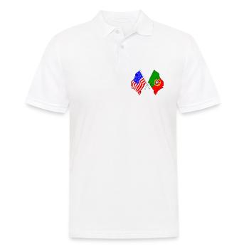 Drapeau des États-Unis et drapeau du Portugal - Polo Homme - blanc - Devant - Kai (181cm)