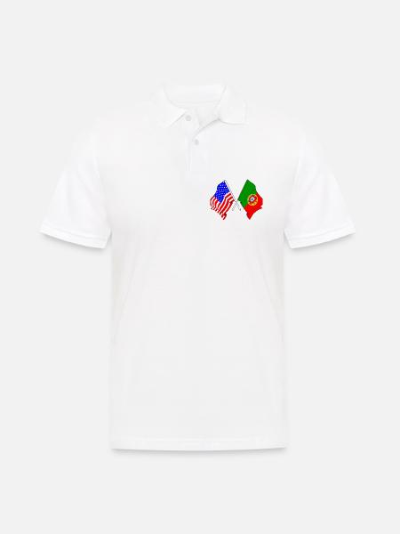 Flag USA and flag Portugal - Men's Polo Shirt - white