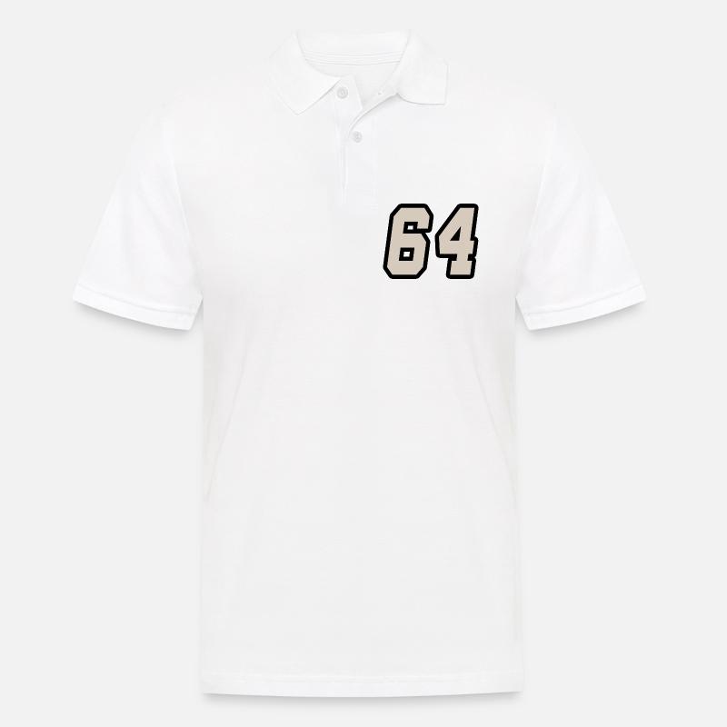 Nummer vierundsechzig 64 - Männer Poloshirt - Weiß
