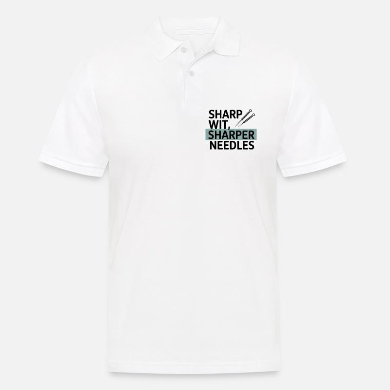 Sharp Wit, Sharper Needles Akupunkteur Beruf - Männer Poloshirt - Weiß
