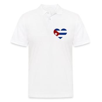 Cuban flag in the shape of a heart - Men's Polo Shirt - white - Front - Kai (181cm)