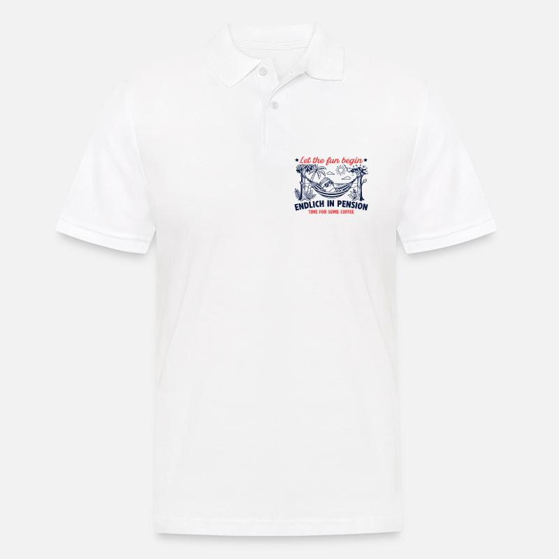 Endlich in Pension Retro Kaffee - Männer Poloshirt - Weiß