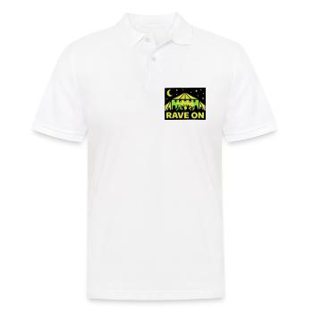 Rave On Festival Zelt Techno Party Crew - Männer Poloshirt - Weiß - Vorne - Kai (181cm)
