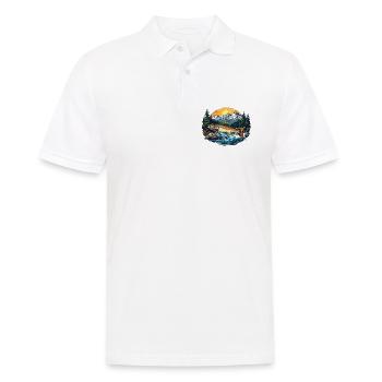 Fisch im Fluss - Wald - Männer Poloshirt - Weiß - Vorne - Kai (181cm)