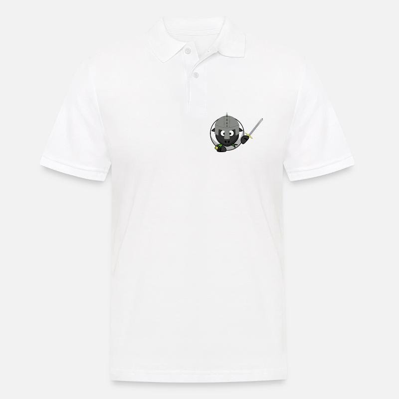 RitterSchaf im Kampf - Männer Poloshirt - Weiß