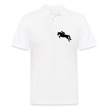 Springreiten - Männer Poloshirt - Weiß - Vorne - Kai (181cm)