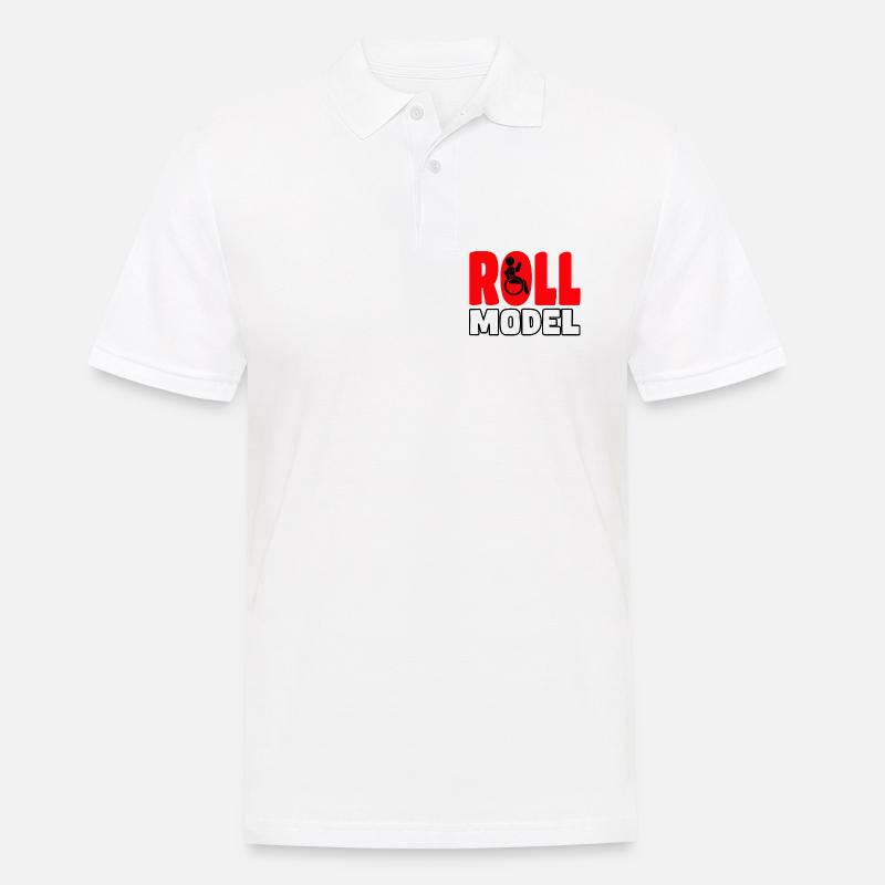 Jeder Rollstuhlfahrer ist ein Rollenmodell* - Männer Poloshirt - Weiß