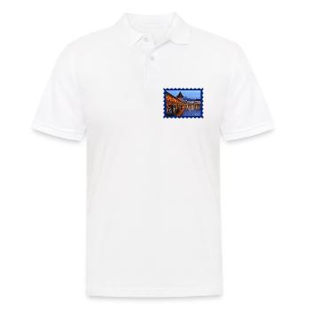 Luzern Holzbrücke Nachtstimmung - Männer Poloshirt - Weiß - Vorne - Kai (181cm)