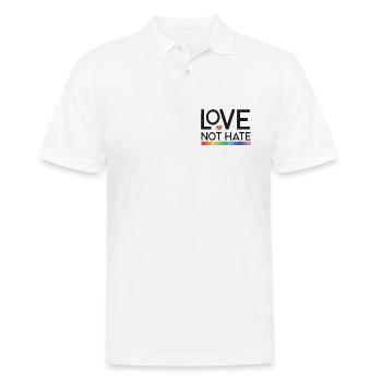 LGBT Pride Month - Love not Hate - Men's Polo Shirt - white - Front - Kai (181cm)