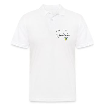 Elegantes Design Stockholm, ich liebe Stockholm - Männer Poloshirt - Weiß - Vorne - Kai (181cm)