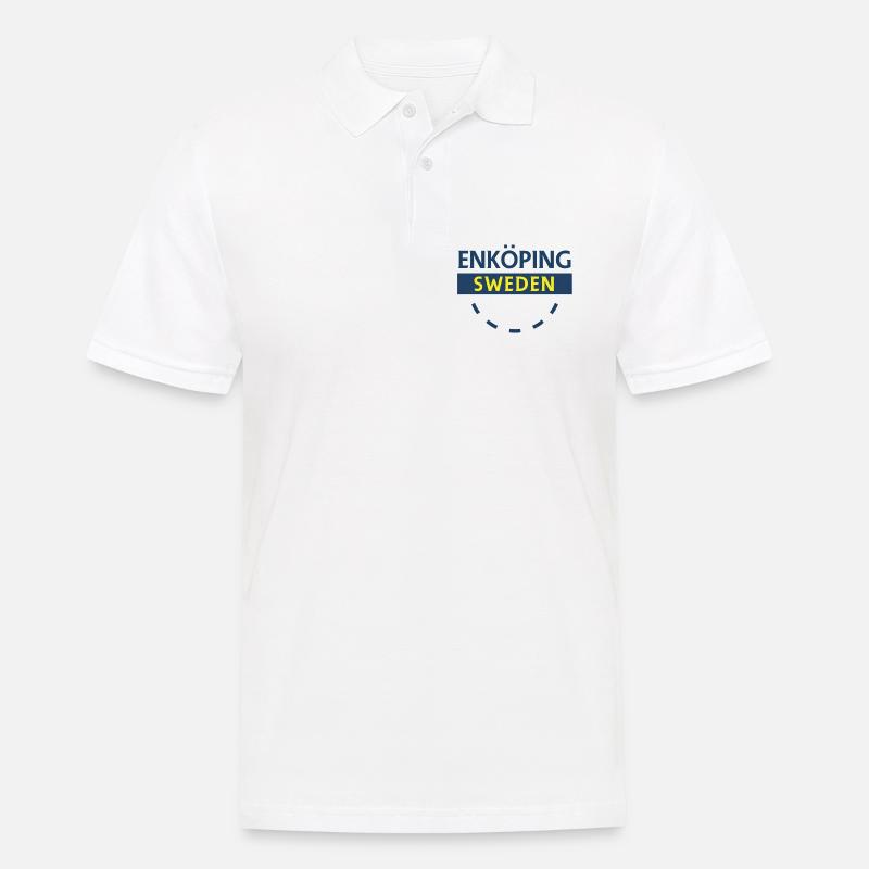 Enköping Schweden Schildabzeichen - Männer Poloshirt - Weiß