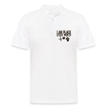 Je suis noir chaque mois battement de cœur Poing - Polo Homme - blanc - Devant - Kai (181cm)