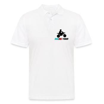 Racing Neon Typo Sprint - Männer Poloshirt - Weiß - Vorne - Kai (181cm)