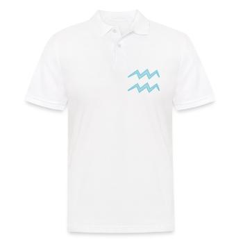Symbole du signe du signe du Verseau Bleu pastel - Polo Homme - blanc - Devant - Kai (181cm)