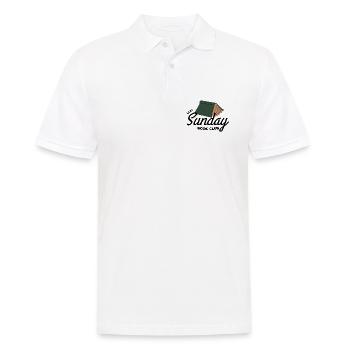Lazy Sunday Book Club Vintage Aesthetic  - Männer Poloshirt - Weiß - Vorne - Kai (181cm)