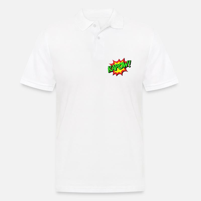 KAPOW Comic Explosion - Männer Poloshirt - Weiß