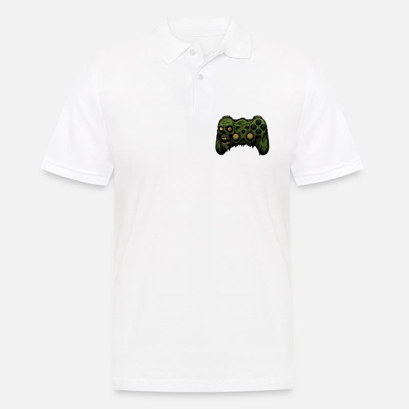 Zombie Controller Grunge Tee - Männer Poloshirt - Weiß