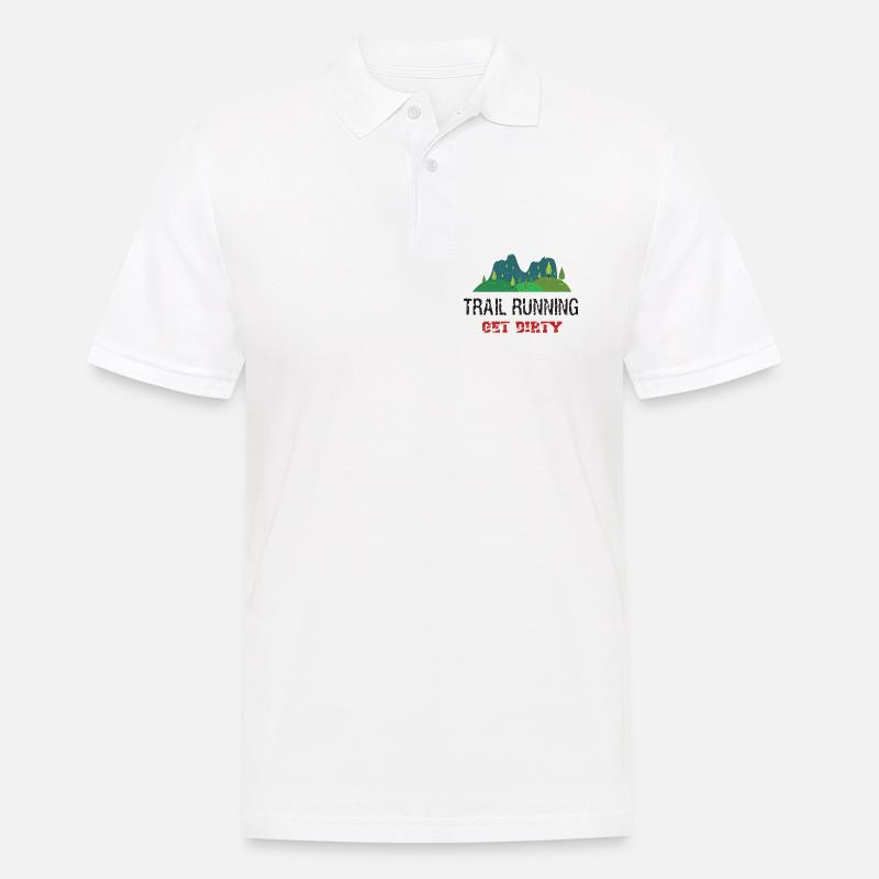 Trail Running – Werden Sie schmutzig! - Männer Poloshirt - Weiß