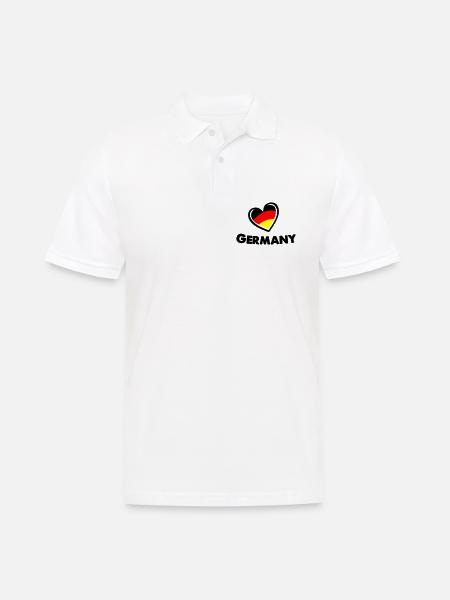 deutschland_herz_germany - Männer Poloshirt - Weiß