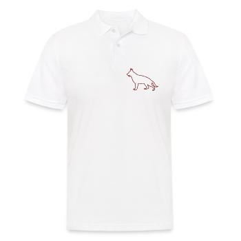 Hund Silhouette - Männer Poloshirt - Weiß - Vorne - Kai (181cm)