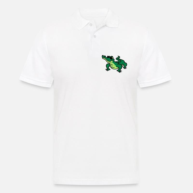 Cool Croc - Männer Poloshirt - Weiß