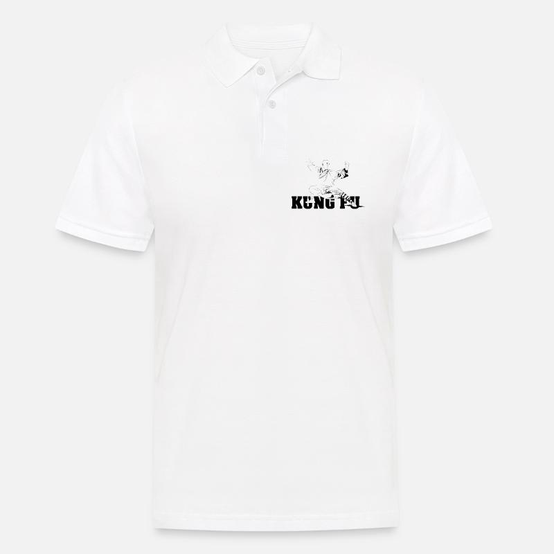 shaolin kungfu master fighter Symbol - Männer Poloshirt - Weiß