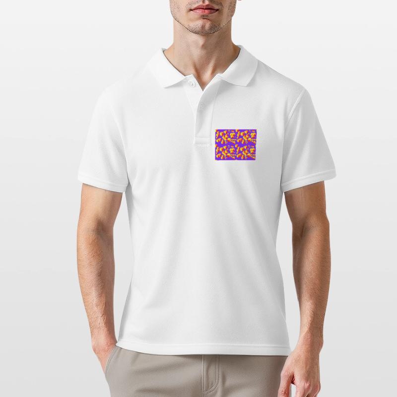 Deco pattern cube colored Men's Polo Shirt