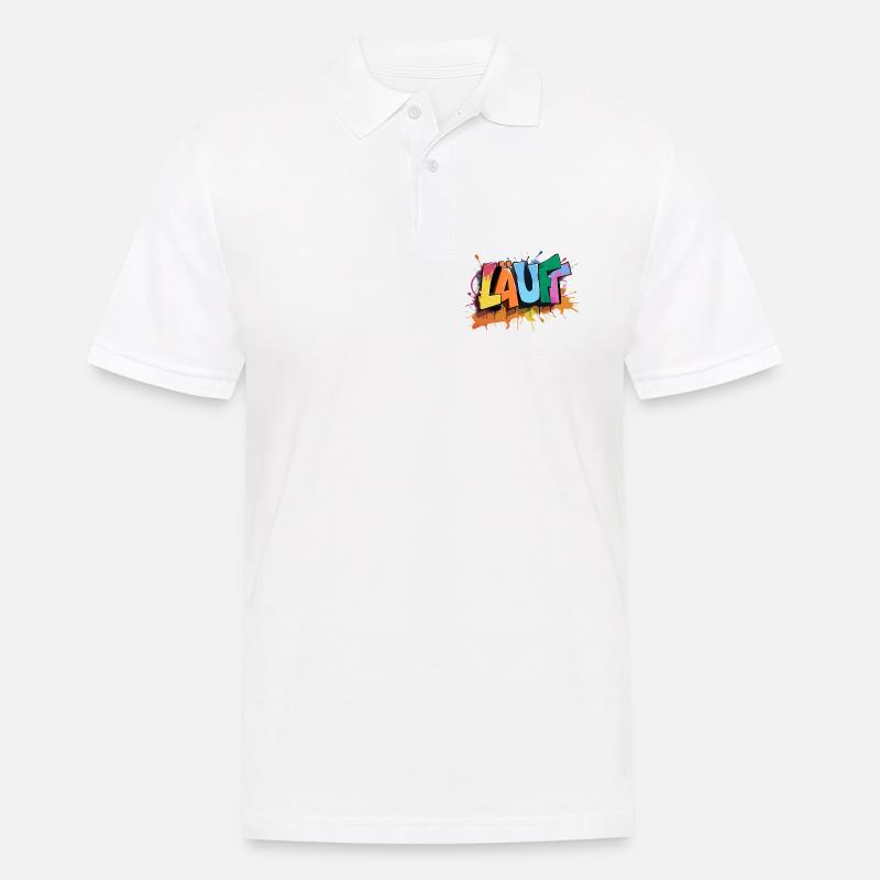 Läuft Statement Läufer Graffiti Lustige Sprüche - Männer Poloshirt - Weiß