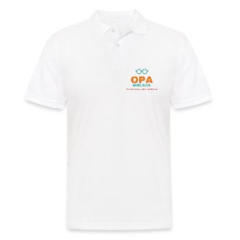 Opa weiß alles – und was nicht, erfindet er - Männer Poloshirt - Weiß - Vorne - Kai (181cm)